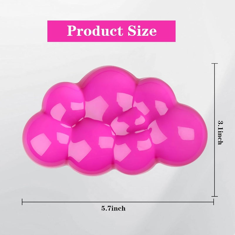 KEPUTAIER Gel Cloud Mouse Wrist Rest, Cute Wrist Support and Arm Support for Mouse Rest Typing Pain Relief，Suitable for Office/Computer/Laptop/Gaming (Transparent Red) - Image 5